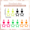 5 Pairs 5 Colors Hollow Star Acrylic Dangle Stud Earrings for Woman EJEW-AN0004-10-2