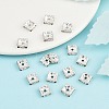 Square Brass Crystal Rhinestone Spacer Beads RB-R031-42-5