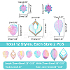 24Pcs 12 Style Ion Plating(IP) 201 Stainless Steel Filigree Big Pendants STAS-DC0005-75-5