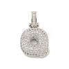 Brass Micro Pave Clear Cubic Zirconia Pendants KK-B099-01P-Q-1