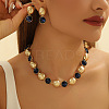Alloy & Acrylic Round Necklaces & Stud Earring Sets for Women FS-WG1D203-01-2