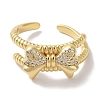 Bowknot Brass Micro Pave Clear Cubic Zirconia Open Cuff Rings for Women LS-RJEW-C098-02G-2