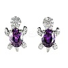 Tortoise Zinc Alloy Cubic Zirconia Stud Earrings WG8EE25-04-2
