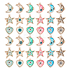 36Pcs 18 Style Alloy Enamel Pendants ENAM-CA0001-37-1