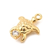 Brass Micro Pave Cubic Zirconia Pendants KK-C117-07G-2
