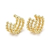 Rack Plating Brass Triple Lines Cuff Earrings EJEW-D073-05G-1