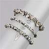 3Pcs Alloy & Natural Dalmatian JasperBeads Charm Bracelets DY7954-11-1