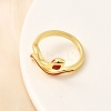 Brass Enamel Cuff Rings for Women RJEW-F188-04G-02-2