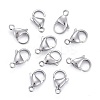 304 Stainless Steel Lobster Claw Clasps X-STAS-AB15-2