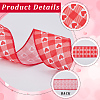 2 Rolls 2 Styles 5 Yards Valentine's Day Polyester Heart Printed Ribbon for Sewing Decoration OCOR-GF0004-34-5