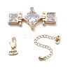 Brass & Cubic Zirconia & Glass Watch Band Clasps KK-G523-03G-01-1