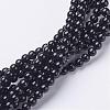 Natural Black Onyx Round Beads Strands GSR3mmC097-1