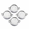 Tibetan Style Alloy Cabochon Connectors Settings TIBE-S322-010B-AS-RS-1