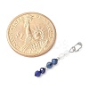 Faceted Round Natural Quartz Crystal & Lapis Lazuli & Kyanite Beaded Pendants PALLOY-JF03529-02-4