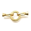 Flat Round Rack Plating Brass Fold Over Clasps KK-S508-11G-1