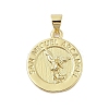 Flat Round Real 18K Gold Plated Rack Plating Brass Pendants KK-Z074-19G-02-1