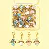 32Pcs 4 Styles Acrylic & Alloy Heart Angel Pendant Decorations HJEW-FS00040-04-6