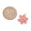 Glass Seed Beaded Flower Pendants PALLOY-MZ00712-01-2