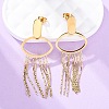 304 Stainless Steel Tassel Stud Earrings EJEW-Z098-04G-2