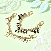 2Pcs 2 Color Alloy Enamel White and Black Bowknot Charm Zinc Alloy Cable Chain Bag Decorative Chains AJEW-BA00162-2