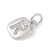 Rack Plating Brass Micro Pave CLear Cubic Zirconia Charms KK-E110-14P-R-2