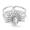 Ion Plating(IP) 304 Stainless Steel Ring RJEW-B059-01P-01-2