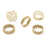 5Pcs 304 Stainless Steel Open Cuff Rings for Women RJEW-K313-02G-4