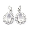 Brass Cubic Zirconia Charms ZIRC-C022-10P-1