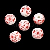 Floral Printed Porcelain Beads PORC-Q202-12mm-1-2