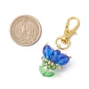 Flower Glass Pendants Decorations HJEW-MZ00248-07-4