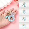 Resin & Acrylic & Faux Suede Tassel Keychain KEYC-YW00117-01-5