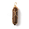Natural Tiger Eye Double Terminated Pointed Pendants LS-G-TAC0010-04G-05-1