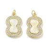 Brass Micro Pave Clear Cubic Zirconia Pendants KK-L213-038G-1