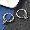 Dinosaur Head 316 Surgical Stainless Steel Hoop Earrings EJEW-G416-23AS-1