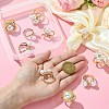 10Pcs 5 Styles Alloy with Plastic Scarf Buckle Ring AJEW-CJ0001-35-4