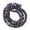 Electroplate Transparent Glass Beads Strands EGLA-A046-01B-11-3