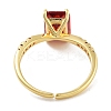 Rectangle Rack Plating Brass Micro Pave Cubic Zirconia Solitaire Ring RJEW-Z059-10G-02-3