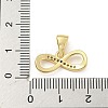 Brass Micro Pave Clear Cubic Zirconia Pendants ZIRC-P115-02G-3