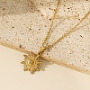 Vintage 306 Stainless Steel Sun Pendant Necklaces for Women IP0295-2