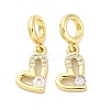 Brass Micro Pave Cubic Zirconia European Dangle Charms KK-D325-19G-02-1