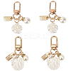 4Pcs 2 Styles Cute Shell Shape & Round ABS Plastic Pendant Decoration HJEW-BBC0001-24-1