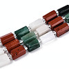 Natural Fuchsite & Red Jasper & Rainbow Moonstone Beads Strands G-T144-15A-01-4