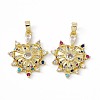 Brass Micro Pave Cubic Zirconia Pendants KK-E068-VC069-2