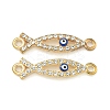 Alloy Blue Enamel Evil Eye Connector Charms ENAM-S003-03A-1