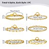 6Pcs 6 Styles Stainless Steel Chain Bracelets Kits BJEW-PH0004-47-4