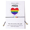 Pride Month Rainbow Glass Seed Bead Braided Bead Bracelets XU2800-1-1