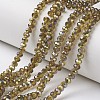 Electroplate Transparent Glass Beads Strands EGLA-A034-T3mm-S04-1