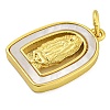Real 18K Gold Plated Brass Pendants with Shell and Jump Rings KK-D534-04G-03-2