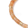 Natural Red Aventurine Beads Stretch Bracelet for Women BJEW-JB13215-04-3