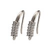 Rack Plating Brass Pave Cubic Zirconia Earring Hooks KK-O143-17P-1